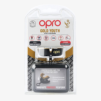Детская боксерская капа Opro Gold Level Black