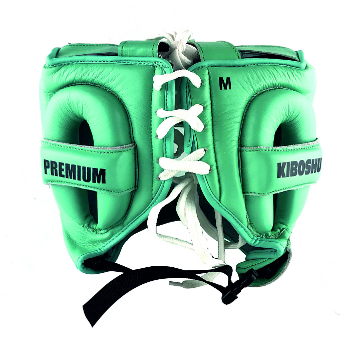 31-32GR Kiboshu Шлем с бампером PREMIUM/Зеленый/Кожа (M)