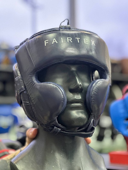 HG18 PRO Шлем тренировочный верх-шнуровка. Кожа. Цвет: Синий