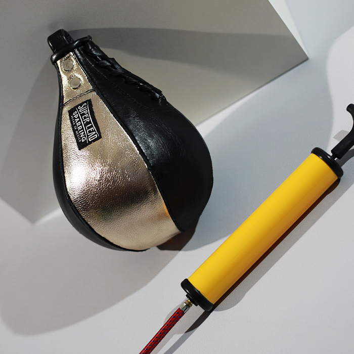 Груша скоростная Leaders L 27 x 17 кожа черная\золотая