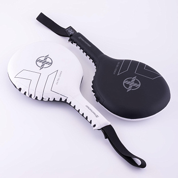 Тренировочные боксерские ракетки FIGHTEXPERT Coach (кожа Vegan100% , , черный/белый, ,) 