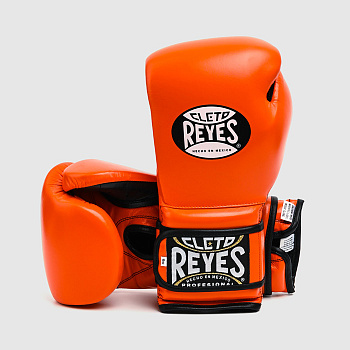 Перчатки боксерские тренировочные на липучках CLETO REYES E600 Orange