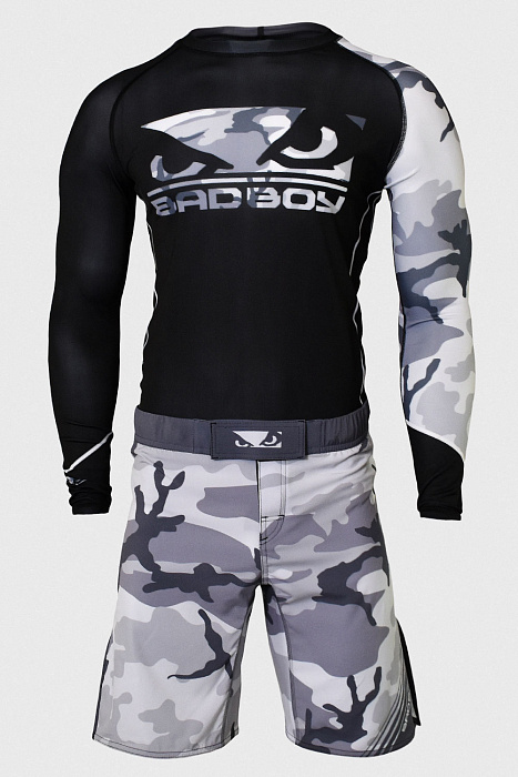 Рашгард Bad Boy Soldier черный/серый камуфляж