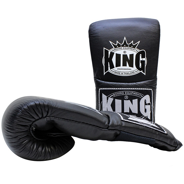 KING, KTBGE1-CT, Перчатки снарядные резинка, черные, кожа
