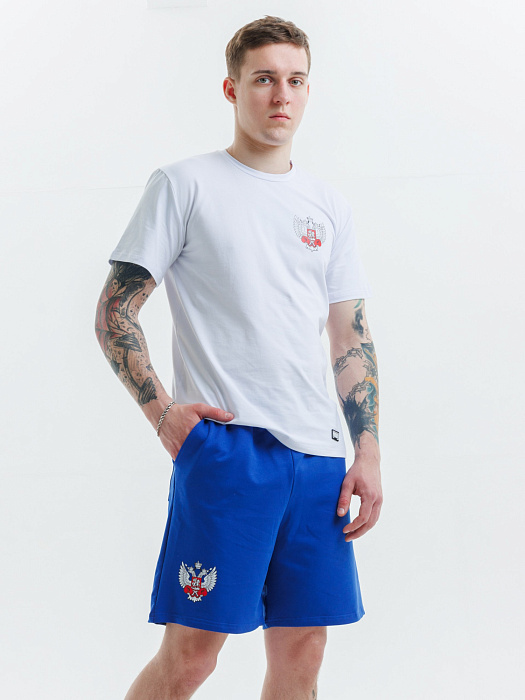 Комплект Футболка+Шорты ФБ России (бел., син.)