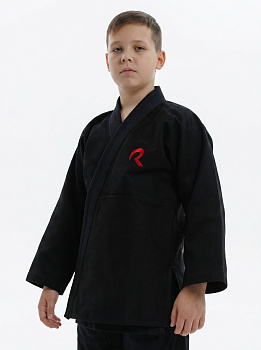 Кимоно детское джиу-джитсу Puncher Black (без пояса)