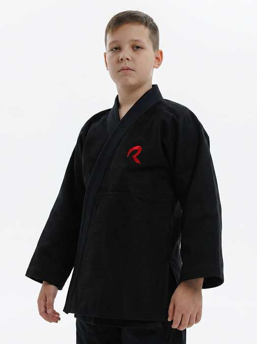 Кимоно детское джиу-джитсу Puncher Black (без пояса)