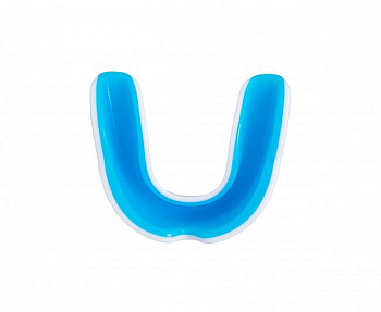 C512 Капа одночелюстная Clinch Shield Double Layer Mouthguard бело-синяя (размер Junior)