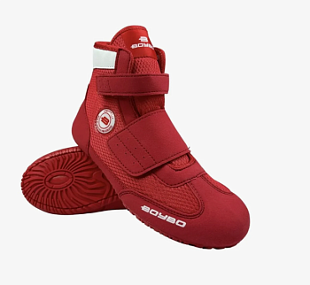Борцовки BoyBo на толстой подошве, на липучке красные, BB250-V