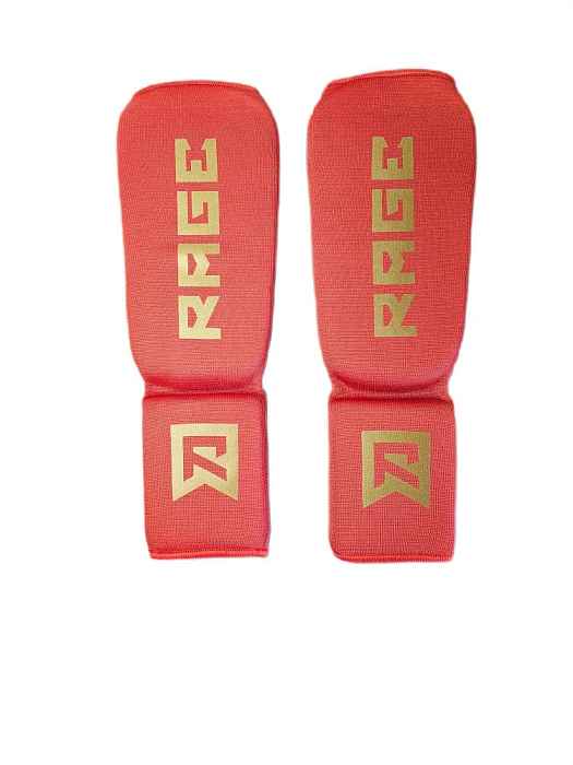 Защита голень-стопа Rage красный с золотым эласт. ткань