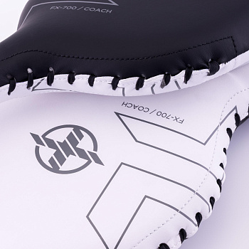 Тренировочные боксерские ракетки FIGHTEXPERT Coach (кожа Vegan100% , , черный/белый, ,) 